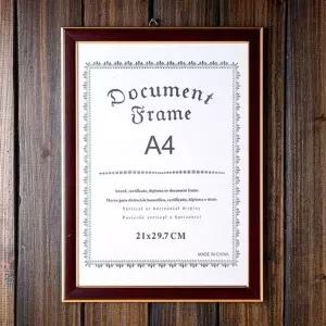 A4 상장액자 브라운 졸업장사진 벽걸이 액자 (KYR-WC2F146)