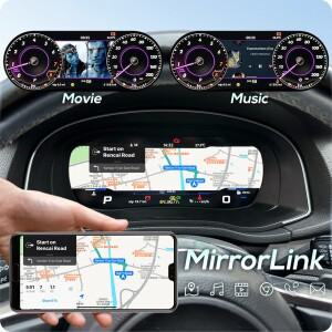 루보식 GreenYi 자동차 LCD 대시보드 패널 가상 계기판 콕핏 속도계 화면 (폭스바겐 파사트 B6 B7 골프 6 7