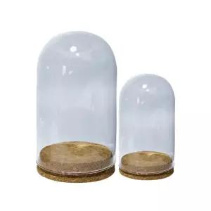 코르크 마개 유리돔 디스플레이 유리덮개 커버 표류 15cm 구형 투명 나무