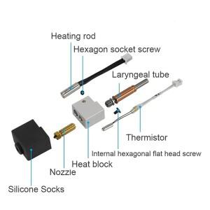 호환 Anycubic Kobra 3 콤보 핫엔드 깍지 서미스터 가열 튜브  24V 50w 히터 블록  교체 액세서리
