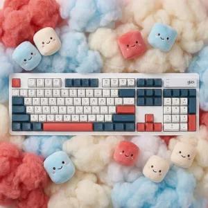 지클릭커 오피스프로 WK50 건담 사일런스 M RGB 풀윤활 무소음 방수 무선 블루투스 멤브레인 키보드 104키