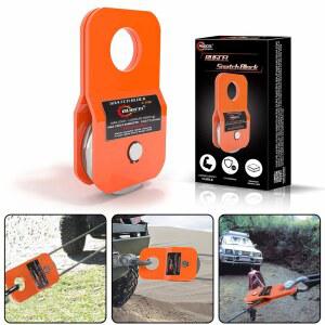 [미국배송] 루첼 윈치 4.8T 헤비 듀티 리커버리 스내치 블록 10500파운드 용량(오렌지) 합성 로프 또는 강철 케이블용 견인 풀리 시스템