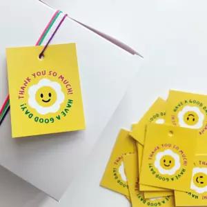 스마일 감사 택 선물 답례품 데코 포장 라벨 100P 포장스티커