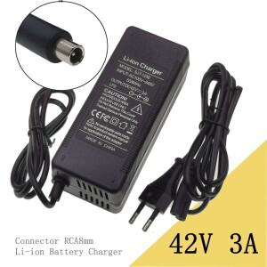 Rca8mm 커넥터가 있는 10s 36v 리튬 배터리 팩용 42v 3a 이온 충전기