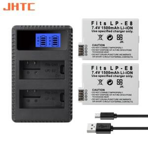 LP E8 LPE8 배터리 캐논 EOS Rebel T3i T2i T4i T5i 600D 550D Kiss X5 X4 X6 1500mah 충전기
