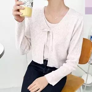 여성 잔골지 나시 니트 가디건 세트 1P (KYR-WFFT5VX)