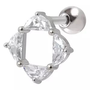 [미니아트]스퀘어 큐빅 써지컬 스틸 패션 피어싱