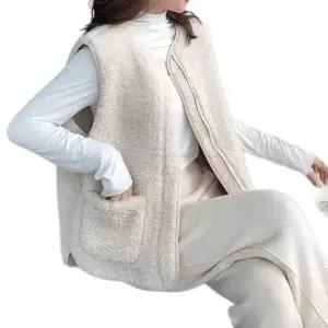 나프커 아이보리 후리스조끼 뽀글이조끼 양털 집업 후리스 플리스 간절기 겨울 베스트 수면 실내 김장 조끼