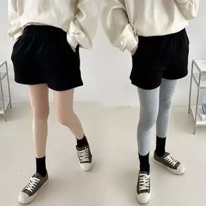 겨울반바지 기모반바지 빅사이즈 여성 밴딩 왕기모 숏팬츠 7891
