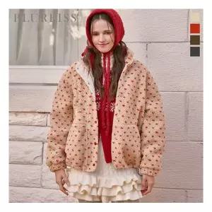 [블루레이스] 기하학 패턴 후리스 패딩 점퍼B5W1JP4011 949292