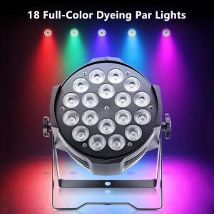 18개 RGBW LED 파라이트 고휘도 풀컬러 워시 DMX512 사운드 컨트롤 무대 스튜디오 클럽 조경 조명용