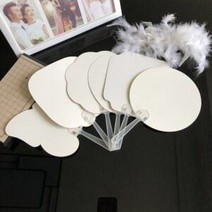 여름 부채 만들기 그리기 투명 꾸미기 낙서 흰색 축제 그림이나 시원한 포켓 20종세트