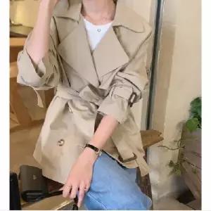 여성코트 44-66사이즈 루즈핏 트렌치코트 빅카라 더블버튼 자켓 봄 가을 간절기 사무실 정장 출퇴근