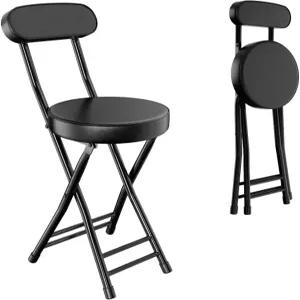 H HOMEWINS 쿠션 패딩 접이식 의자 1PCS 23.6인치 카운터 높이 바 낚시 하이킹 정원 여행용 손잡이 휴대용