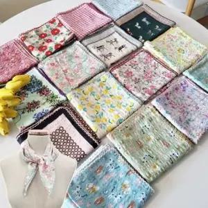 국산 피코트 면 미니 스카프 목도리 목 손수건 봄 여