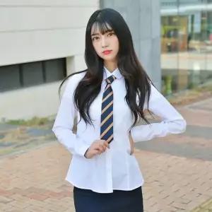 [하프클럽/]빅사이즈 고급 스판 둥근카라 블라우스 기본핏 -3XL