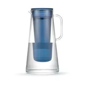 라이프스트로우 홈 u2013 워터 필터 피처 10컵 스토미 블루 박테리아 기생충 미세 플라스틱 납 수은 PFAS