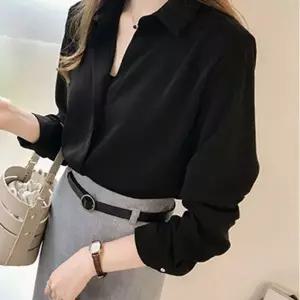 [하프클럽/]여자 2컬러 봄 가을 긴팔 캐주얼 실키 셔츠 블라우스
