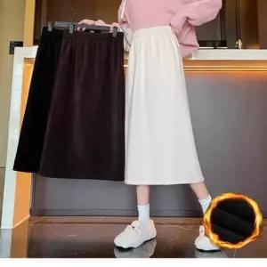 골덴 코듀로이 치마 스커트 밴딩 골지 겨울 롱 융기모 코듀로이치마