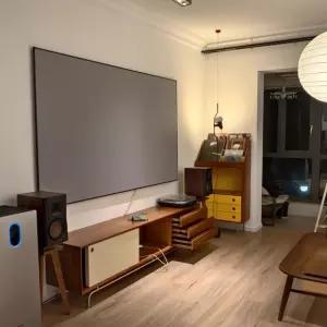 초대형 스크린 빔프로젝터 접이식 홈시어터 차박 150인치