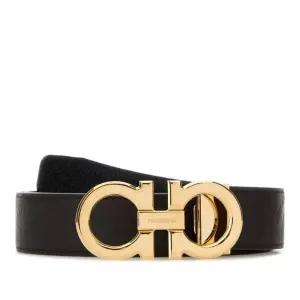 페라가모 골드 버클 가죽 리버시블 벨트 679710770651 TMORONERO