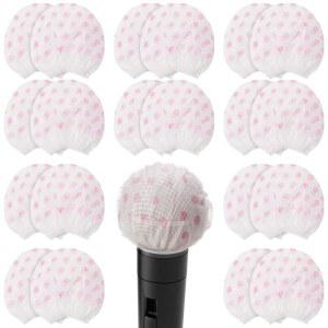 100피스 마이크 위생 커버 일회용 스펀지 비직조 스킨 노래방 리허설 스튜디오용