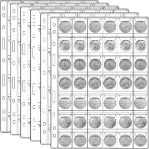 1050 포켓 동전 소매 수집가용 25장 홀더 플라스틱 컬렉션 페니 니켈 다임 쿼터용 9홀 바인더 페이지