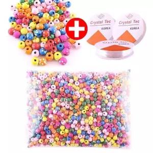 고품질 9mm 원형꽃 팔찌제작비즈 대용량 나무팔찌비즈 수공예 (WFKDG41)