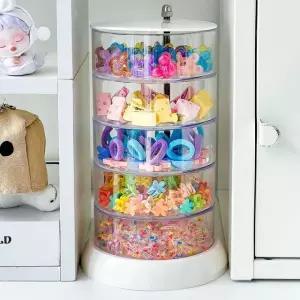 스타일리시 헤어액세서리 회전 정리함 머리핀 머리끈 보관함 단일 항목