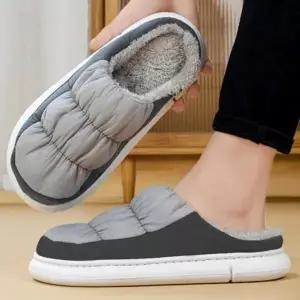 패딩슬리퍼 푹신한 고급 여자 트렌드 남자 털 실내화