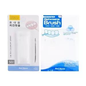 대량 패키지 치간칫솔 여행용 170개 담긴 세트 치실케이스 리필용