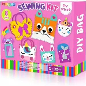 아이들을 위한 메구오 재봉 키트 초보 예술 및 공예 쉬운 DIY 핸드백 장식품 8가지 크리스마스 선물 4-12세