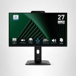 [미국배송] MSI PRO MP272PMG 24인치 IPS 1920 X 1080 (FHD) 컴퓨터 모니터 120HZ 웹캠 어댑티브 싱크 EPEAT 실버 HDMI 디스플레이포트 VGA 포트 VESA 마운트 가능 기울기 높이 조절 스피커 1MS 블랙