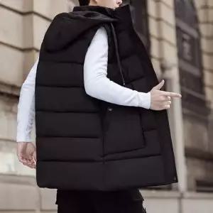 남성 겨울 롱기장 따뜻한 후드 패딩점퍼 패딩조끼 (WFKBXSK)