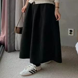 윈터 에델 절개 기모 밴딩 롱 스커트 (2color)