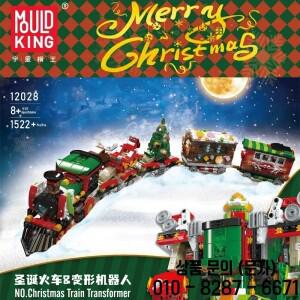 선물용 12028 테크니컬 크리스마스 기차  2 in 1 트랜스포머 변형 로봇 브릭 장난감 소년 생일