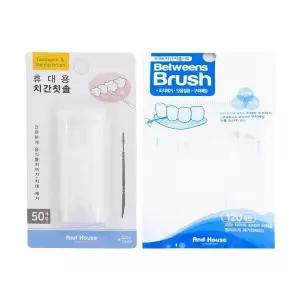 대량 패키지 치간칫솔 여행용 170개 담긴 세트 치실케이스 리필용