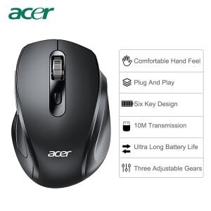 Acer 2.4g 무선 마우스 L173 인체 공학적 1600DPI 스마트 수면 데스크탑 노트북 컴퓨터 용 6 버튼 게임용
