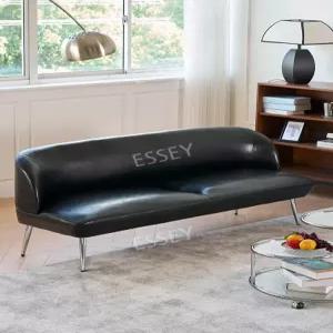 다이닝 2인용 블랙왁스가죽 거실 소파 라운드 쇼파