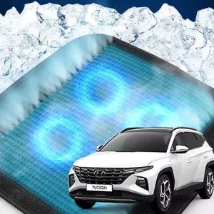 더뉴투싼 호환 차량용 쿨링시트 메쉬 4팬용방석 사무실 여름방석 자동차 의자 아이스 휴대용 용통풍 용자동