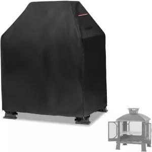 야외 벽난로 커버 헤비 듀티 600D 방수 사각 치미네아스 파노뷰 치미네아 화덕 32인치 L x 24인치 W 45인치