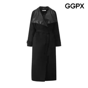 [GGPX] 시크 스웨이드 안감 누빔 롱 코트 (GQ1CT002F)