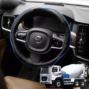 뉴파워트럭믹서 호환 스네이크 가죽 핸들커버 카본 운전대 원형 편한그립감 편한 링편한 대형차 화물 화물