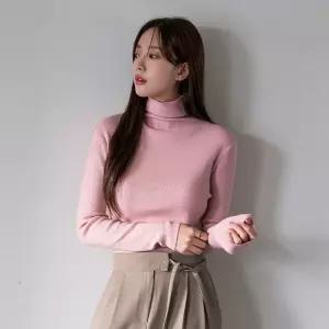 [시크폭스] [실키모달]슬림라인 목폴라 니트 _53KN748