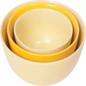 이제 네스팅 준비 그릇 3개 세트 매트 선라이즈 옐로우 디자인