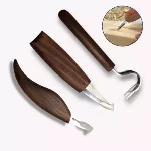 호두나무 우드 카빙 3종세트 DIY 목공예 취미 조각조각도 우드칼 나무 무조각 조각 조각도