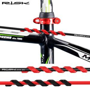 호환 RISK 4/5/10개 자전거 케이블 하우징 보호대 고무 프레임 마찰 방지 브레이크 변속 가드 랩 스파이럴