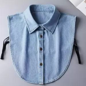 데님 페이크카라 레이어드 셔츠 이너 목 청카라레이어드카라 페이크넥카라