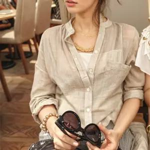 하늘하늘 여신핏 린넨셔츠 여자 여름 남방여름셔츠 여성티 여자여름옷 여