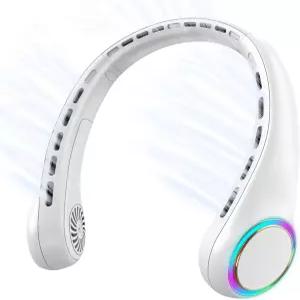 굴라키 휴대용 목 선풍기 4000mAh 배터리 장착 개인용 3단 속도와 64개의 쿨 라이트 충전식 남성 여성 엄마